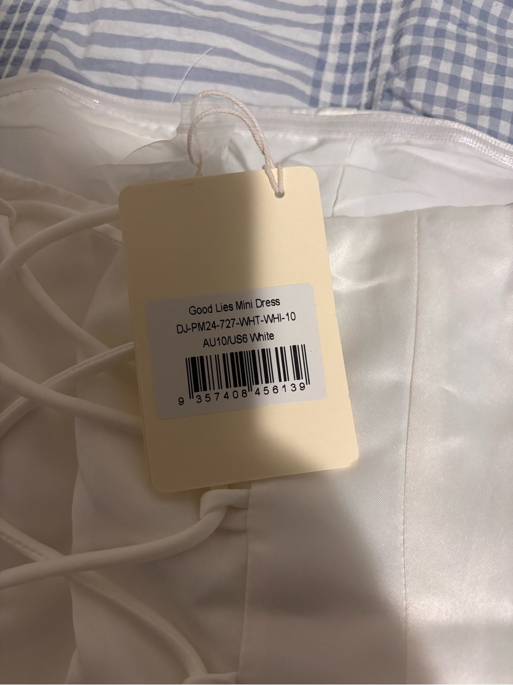 Peppermayo White Satin Strapless Button-Front Mini Dress - Picture 3 of 4